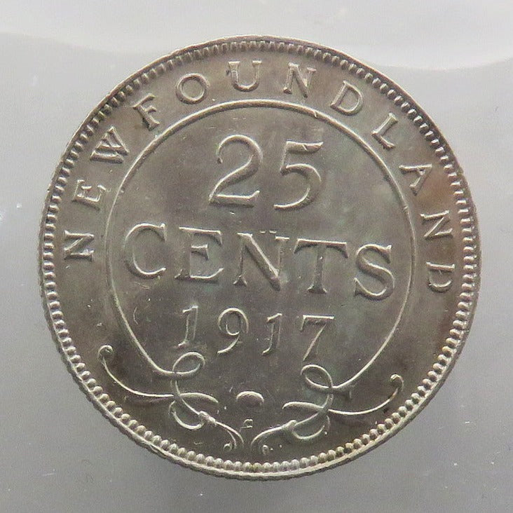 1917 Newfoundland 25 cents Graded ICCS MS-63 – KC's Canadian Currency