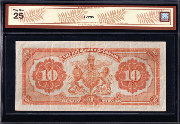 1927 Royal Bank of Canada $10 "Neil - Holt" in BCS VF-25