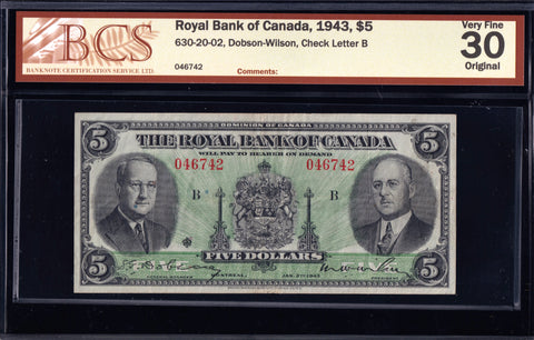 1935 Royal Bank of Canada $10 "Large Signature" in BCS VF-30