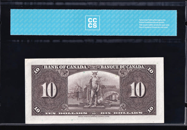 1937 Bank of Canada $10 "Coyne - Towers" Graded CCCS UNC-60 (BC-24c)