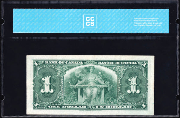 1937 Bank of Canada $1 "Osborne - Towers" certified CCCS AU-50 (BC-21a)