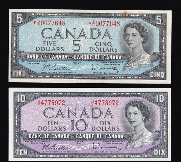 1954 Bank of Canada $1-$100 Beattie Rasminsky Series (BC37-BC43)