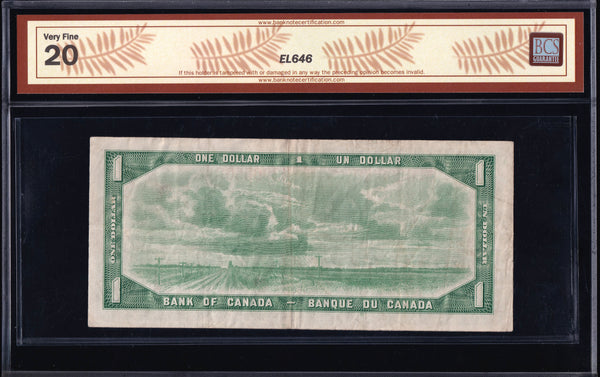 1954 Bank of Canada $1  "3000000" MillionSerial BCS VF20 (BC-37d N3)