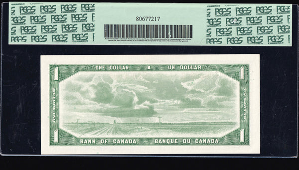 1954 Bank of Canada $1 Low (0000003) Certified in PCGS Choice UNC-62 PPQ (BC-37b N5)