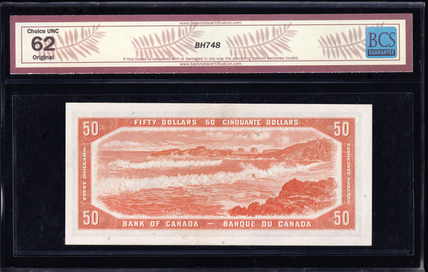 1954 Bank of Canada $50 Modified Consecutive Pair Beattie Rasminsky BCS UNC62 Original (BC-42b)