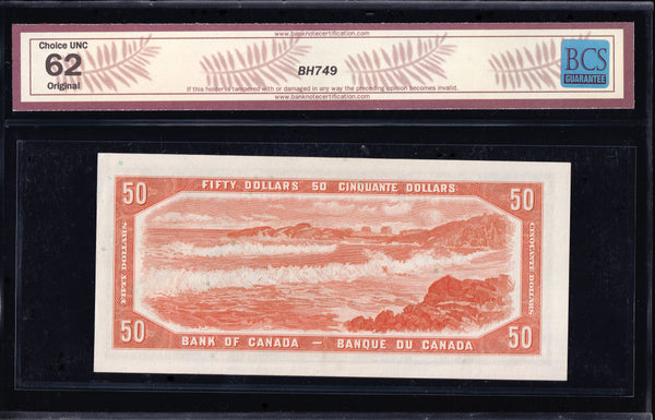 1954 Bank of Canada $50 Modified Consecutive Pair Beattie Rasminsky BCS UNC62 Original (BC-42b)