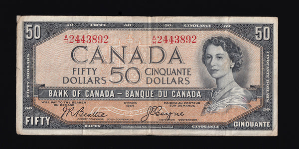 1954 Bank of Canada $50 "Devils Face" in VF (BC-34b)