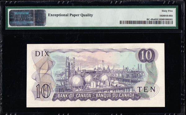 1971 Bank of Canada $10 Certified PMG Gem UNC-65 EPQ (BC-49a)