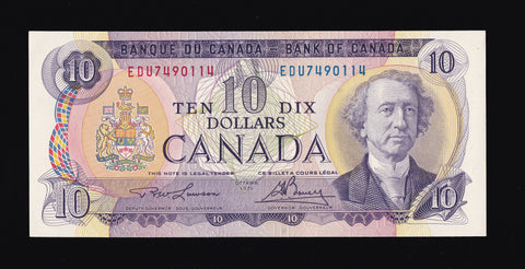 1971 Bank of Canada $10 in AU / UNC (BC-49c-i)