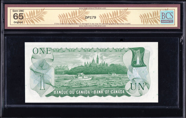 1973 Bank of Canada $1 "3 Digit Radar" BCS GEM UNC65 (BC-46a N1)