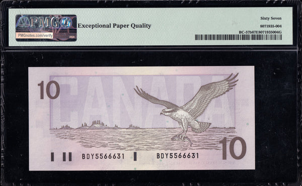 1989 Bank fo Canada $10 Certified by PMG as Gem UNC-67 EPQ (BC-57b)