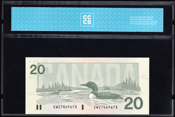 1991 Bank of Canada $20 in CCCS Gem UNC-66 Original (BC-58d)