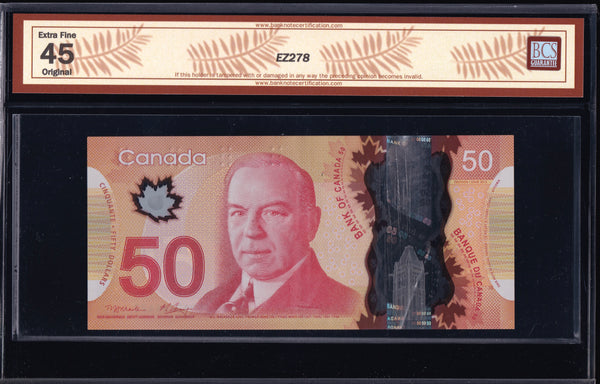 2012 Bank of Canada $50 "Radar 2 Digit " in BCS EF45 Original (BC-72a-i N1)