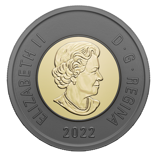 2022 Bank of Canada $2 Black Twoonie Honouring Queen Elizabeth II