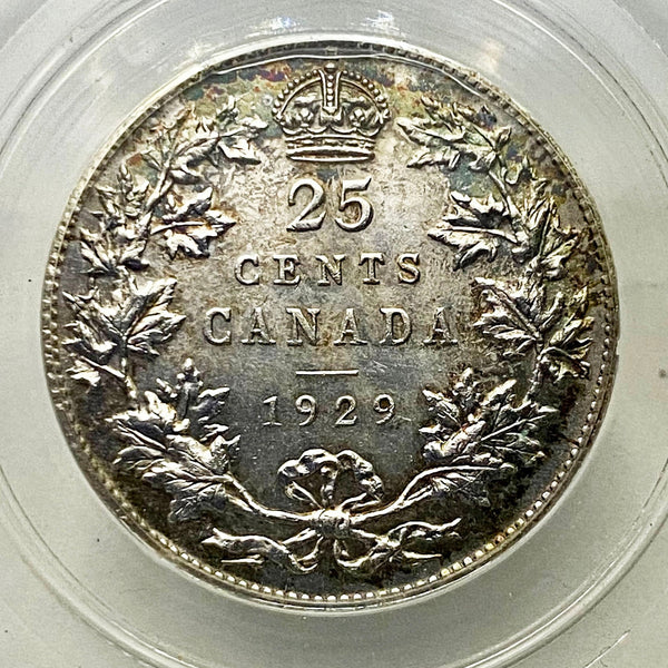 1929 Canadian 25 cents Graded CCCS MS-63