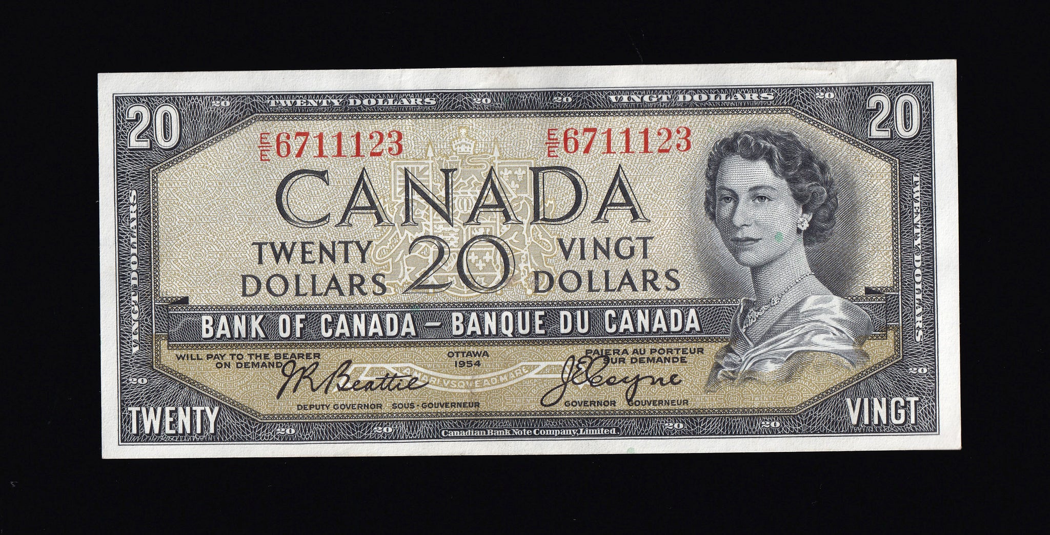 1954 Bank of Canada $20 Modified EF (BC-41a)