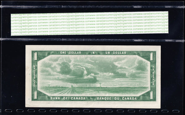 1954 Bank of Canada $1 "Binary" Certified by CCGS as EF-45 (BC-37b - N8)
