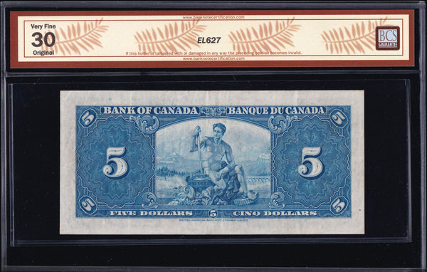 1937 Bank of Canada $5 BCS VF-30 Original (BC-23b)