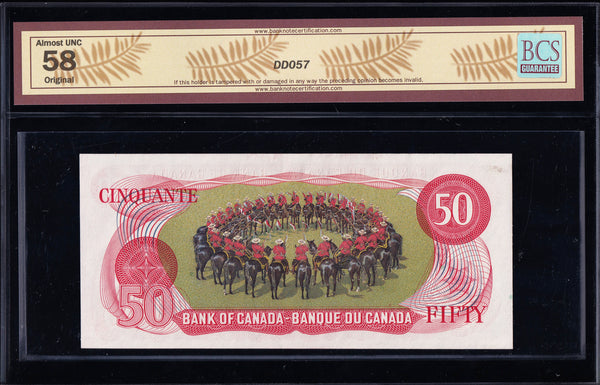 1975 Bank of Canada $50 in BCS AU-58 Original (BC-51a)