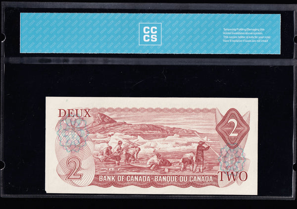 1974 Bank of Canada $2 "Binary" in CCCS UNC-63 (BC-47a N8)