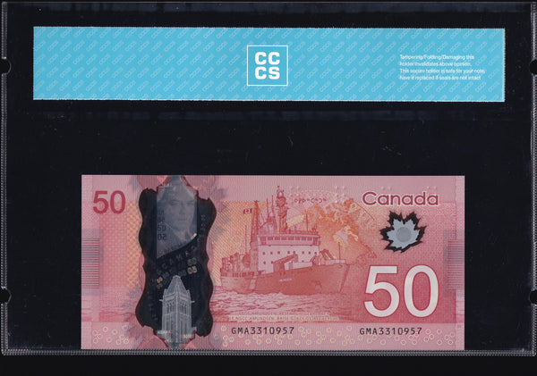 2012 Bank of Canada $50 in CCCS Gem UNC 66 (BC-72b)