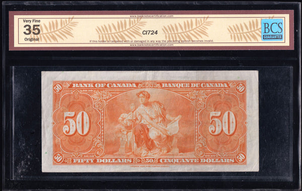 1937 Bank of Canada $50 in BCS VF35 Original (BC-26c)