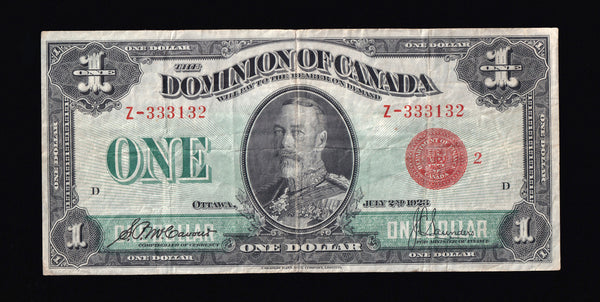 1923 Dominion of Canada $1 in VF (DC-25g)