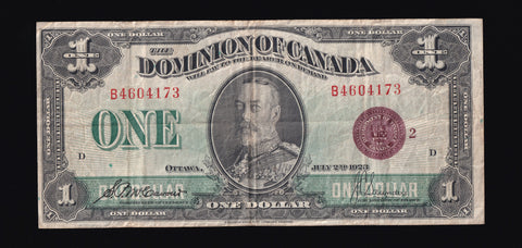 1923 Dominion of Canada $1 "Bronze Seal" in VF (DC-25i)