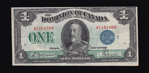 1923 Dominion of Canada $1 in VF (DC-25h)