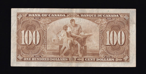 1937 Bank of Canada $100 in VF+ (BC-27b)