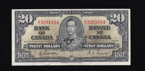 1937 Bank of Canada $20 in VF+ (BC-25b)