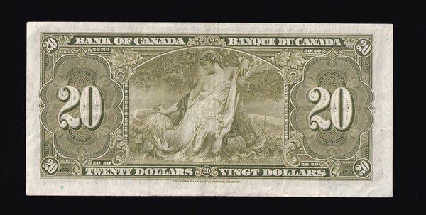 1937 Bank of Canada $20 in VF+ (BC-25b)