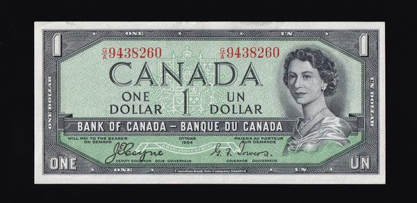 1954 Bank of Canada $1 "Devils Face" in EF (BC-29a)