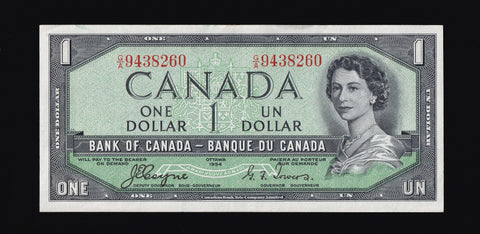 1954 Bank of Canada $1 "Devils Face" in EF (BC-29a)