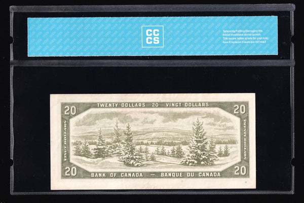 1954 Bank of Canada $20 Modified Radar & Repeater in CCCS AU-50 (BC-42b - N1 - N10)