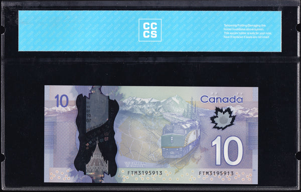 2013 Bank of Canada $10 "Radar" in CCCS Gem UNC-67 Original (BC-70b - N1)