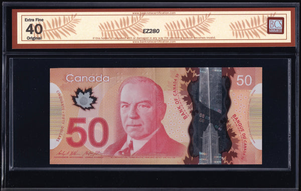 2012 Bank of Canada $50 "Radar" in BCS EF40 Original (BC-72b N1)