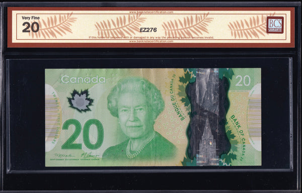 2012 Bank of Canada $20 Radar & Repeater "3335333" BCS VF20 Original (BC-71a - N1 - N10)