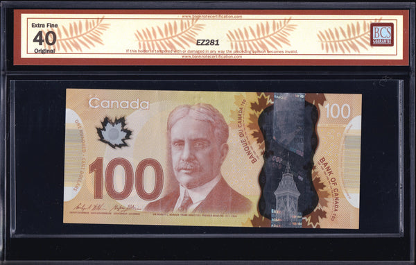 2011 Bank of Canada $100 Radar & Repeater "7377737" BCS EF40 Original (BC-73c - N1 - N10)