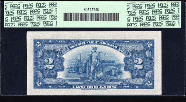 1935 Bank of Canada $2 English "Osborne - Towers" Graded PCGS EF-45 PPQ (BC-3)