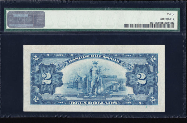 1935 Bank of Canada $2 French "Osborne - Towers" PMG VF-30 (BC-4)