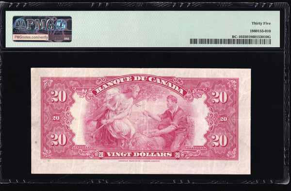 1935 Bank of Canada $20 French Osborne - Towers" PMG VF-35 (BC-10)
