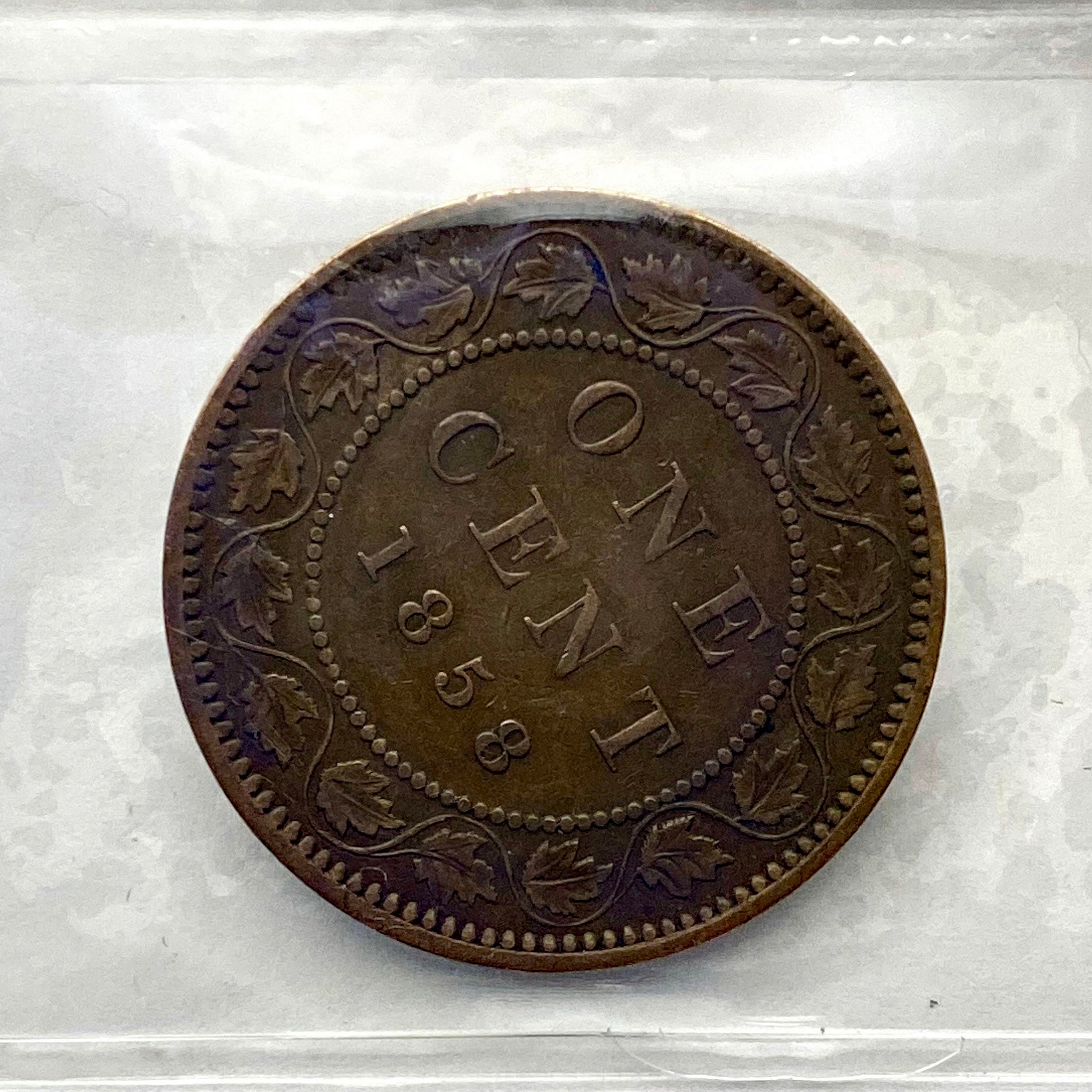 1858 Canadian 1 cent Certified ICCS EF-40