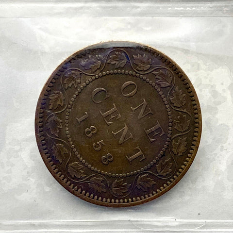1858 Canadian 1 cent Certified ICCS EF-40