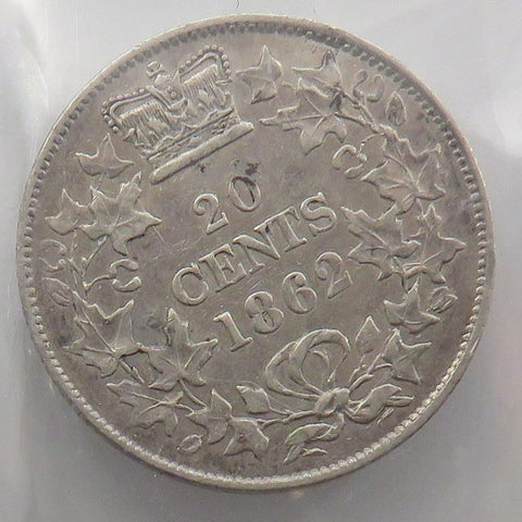 1862 New Brunswick 20 cents Certified ICCS VF30