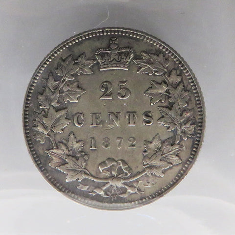 1872H Bank of Canada 25 cent Certified ICCS VF-30