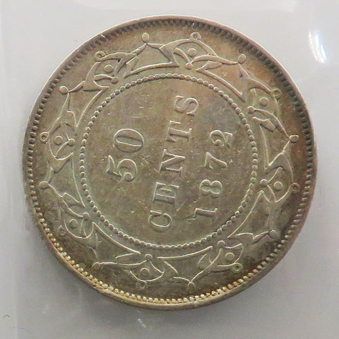 1872H Newfoundland 50 cents Certified ICCS VF-30