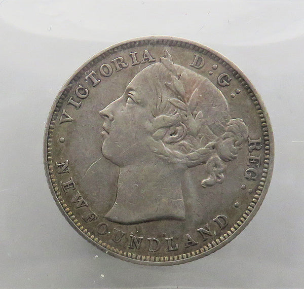 1890 Newfoundland 20 cents Certified ICCS EF40