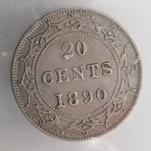 1890 Newfoundland 20 cents Certified ICCS EF40