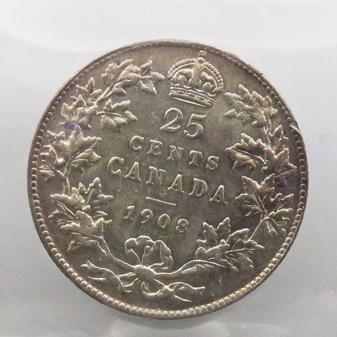 1908 Bank of Canada 25 cent Certified CCCS VF-30